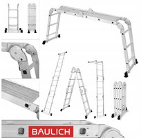 Drabina uniwersalna wielofunkcyjna aluminiowa 4x3 z podestem BAULICH