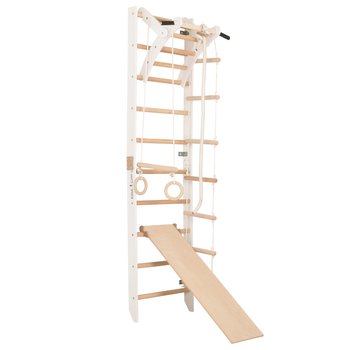 Drabinka gimnastyczna SPR A+slide  Biała - regulowany drążek | Zestaw sportowy dla całej rodziny - Rinagym