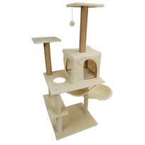 Drapak dla kota domek kremowy hamak duży wielopoziomowy 133x93x49 BEGRYF