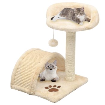 Drapak dla kota VIDAXL ze słupkami sizalowymi, 40 cm, beżowo-brązowy - vidaXL