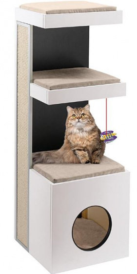 Фото - Іграшка для кішки Ferplast Drapak-domek, Tiger 40 x 115 cm drewno/sizal biały/beżowy 