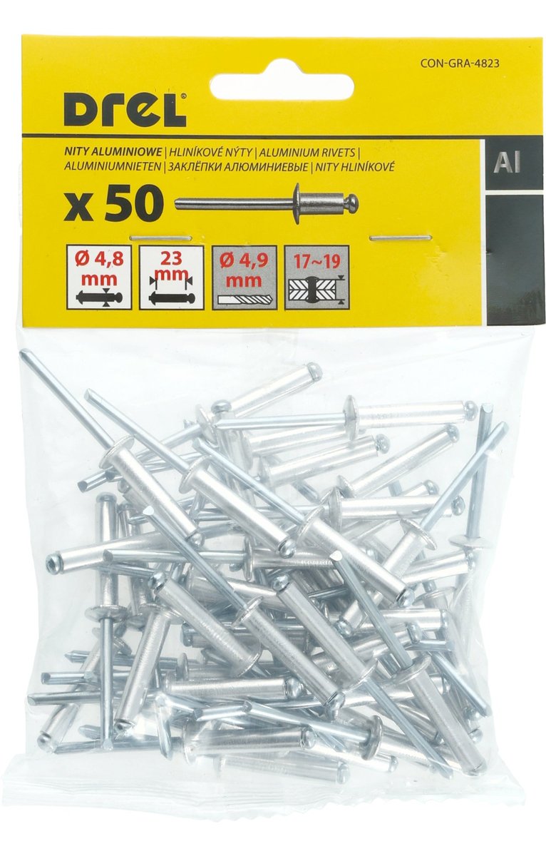 DREL Nity aluminiowe 4.8x23 mm 50 szt do konstrukcji - DREL | Sklep ...