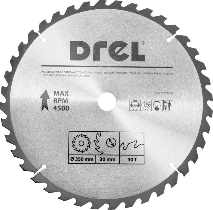 DREL Piła Tarczowa Do Drewna 350mm 40T Do Pilarki Stołowej