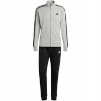 Dres męski adidas Basic 3-Stripes French Terry szaro-czarny IC6748 S Adidas