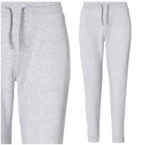 Dresowe Spodnie Damskie Ocieplane Joggery Gładkie Szare Klasyczne Moraj S