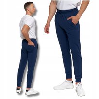 DRESOWE SPODNIE MĘSKIE Klasyczne Gładkie Wiązane z Kieszeniami MORAJ XL