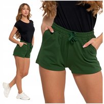 Dresowe Szorty Damskie Krótkie Spodenki Wiązane w Pasie Gładkie MORAJ L