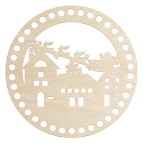 Drewniana Baza Spód 20cm na Koszyk Boże Narodzenie Wieczko Sklejka Szydełko