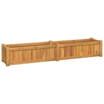 Drewniana donica tekowa 150x30x25 cm, z dolną półk - Zakito Europe
