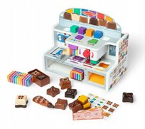 DREWNIANA FABRYKA CZEKOLADY Z AKCESORIAMI 42 ELEMENTY KREATYWNA ZABAWA 3+