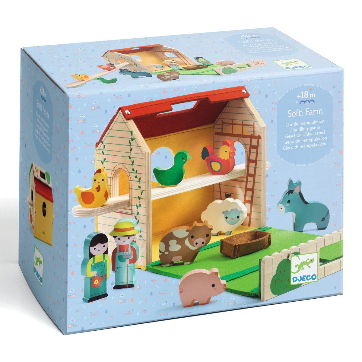 Softi-Farm - Portable Wooden Farm Playset by Djeco - 18mnths+