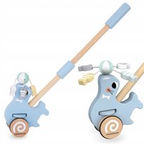 Drewniana Foka z Pchanym Kijem dla Maluchów