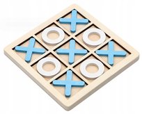 Drewniana Gra Kółko i Krzyżyk Edukacyjna Zabawka Naturalne Drewno