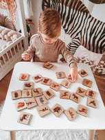 Drewniana Gra Memory - Zwierzęta Z Polskich Lasów Z Kartami Edukacyjnymi