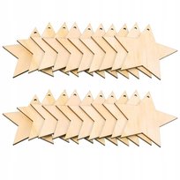 Drewniana gwiazdka z DZIURKĄ 100SZT Gwiazda ze sklejki do malowania 10cm