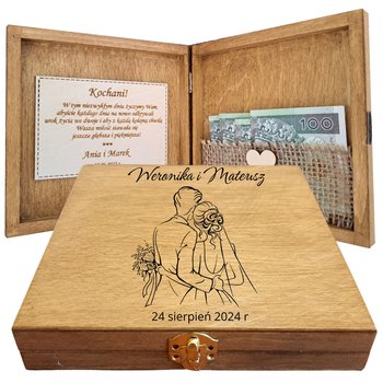Drewniana kartka z okazji ślubu - Prowansalska Manufaktura