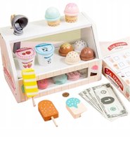 Drewniana Lada Do Lodów Lodziarnia Stragan Akcesoria Pieniądze Do Zabawy