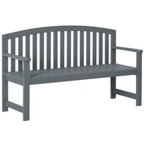 Drewniana ławka ogrodowa Outsunny 2-osobowa, odporna na warunki atmosferyczne, ławka parkowa, nośność do 240 kg, drewniana ławka balkonowa na balkon i taras w ogrodzie, 143 x 51 x 85 cm, kolor szary