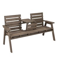 Drewniana ławka ogrodowa z rozkładanym stolikiem 160 x 64 x 86 cm