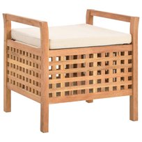 Drewniana ławka z przechowalnią i poduszką, 49x48x / AAALOE