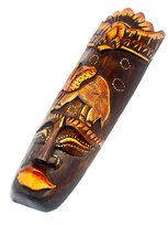 Drewniana Maska Etniczna Dekoracja Na Ścianę Unikatowa Ozdoba Wnętrza