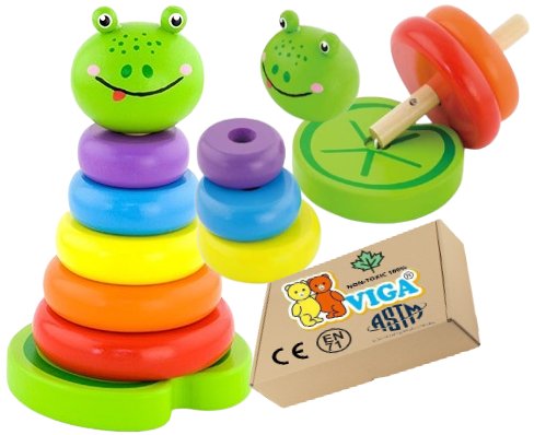 Zdjęcia - Zabawki interaktywne VIGA Drewniana Piramida Dla Niemowląt dzieci 2 3 latka Zabawka Sensoryczna 