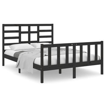 Drewniana rama łóżka 140x190 cm, czarny kolor - Zakito
