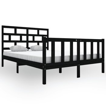 Drewniana rama łóżka 140x200 cm, czarny - Zakito
