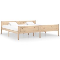 Drewniana rama łóżka, 206x206x63 cm, sosna / AAALOE
