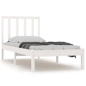 Drewniana rama łóżka biała 195,5x96x100 cm - Zakito