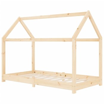 Drewniana rama łóżka domek 70x140 cm, naturalny - Inna marka