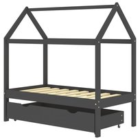 Drewniana rama łóżka dziecięcego z szufladą - 146x / AAALOE