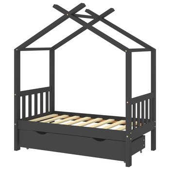 Drewniana rama łóżka dziecięcego z szufladą - 146x - Inna marka