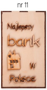 Drewniana Skarbonka Loveart 20cm z napisem Najlepszy bank w Polsce - Loveart