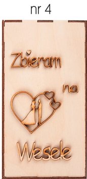 Drewniana Skarbonka Loveart 20cm z napisem Zbieram na wesele - Loveart