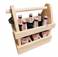 Drewniana skrzynka na piwo z otwieraczem gift box na prezent okazje, święta, urodziny