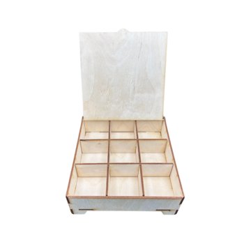 Drewniana Szkatułka Pudełko ze Sklejki Zamykane Decoupage Gift Box - Kolorowe Motki