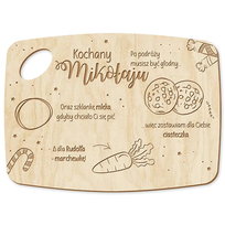 Drewniana TACA DLA MIKOŁAJA talerzyk na smakołyki dla Mikołaja i Renifera tacka na mleko i ciastka