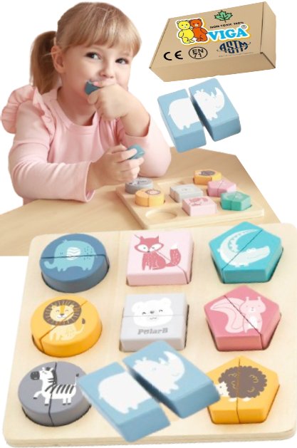 Фото - Інтерактивні іграшки VIGA DREWNIANA układanka DOPASOWYWANKA zabawki drewniane edukacyjne niemowląt V 