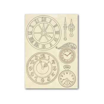 Drewniana wycinanka A5 Clocks - Stamperia