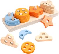 Drewniana Zabawka Sensoryczna Montessori Edukacyjna Układanka Sorter