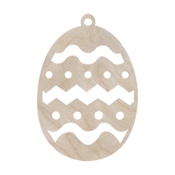 Drewniana zawieszka jajko jajo wielkanocne dekor decoupage ze sklejki - Kolorowe Motki