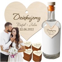 Drewniana zawieszka z GRAWEREM NA ALKOHOL Wesele Urodziny Personalizowane