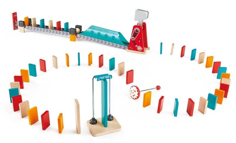 Drewniane domino z potężnym młotem, Hape, gra planszowa