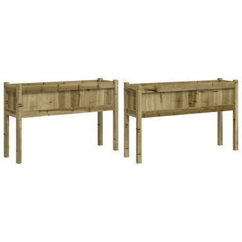 Drewniane donice impregnowane - 110x31x70 cm, kolo - Zakito Europe