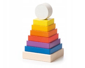 Drewniane edukacyjne Klocki piramidka Cubika - CUBIKA