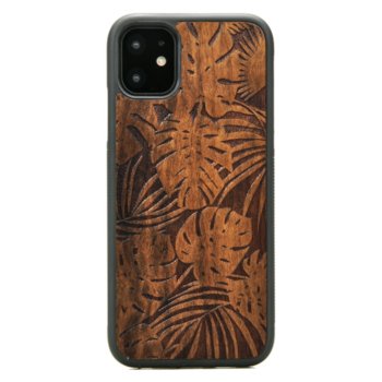 Drewniane etui iPhone 11 Jungle Monstera Imbuia ForestZone - ForestZone