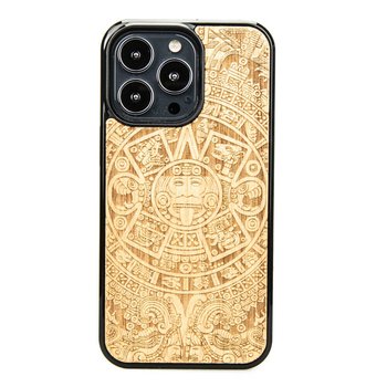 Drewniane Etui iPhone 13 Pro KALENDARZ AZTECKI ANIEGRE - Bewood