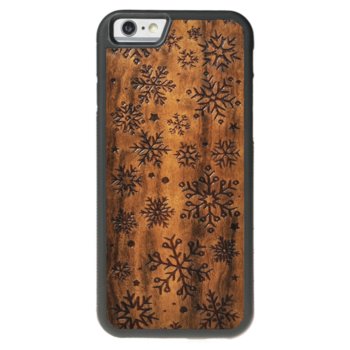 Drewniane etui iPhone 6/6S Plus Świąteczne Płatki Śniegu Imbuia ForestZone - ForestZone
