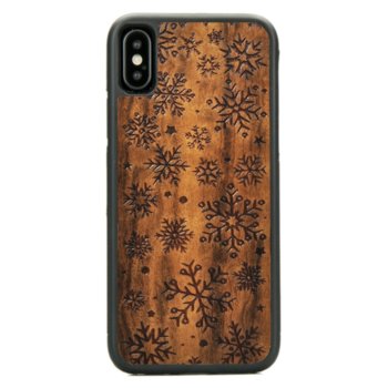 Drewniane etui iPhone XS Max Świąteczne Płatki Śniegu Imbuia ForestZone - ForestZone